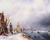 查尔斯亨利约瑟夫雷克尔特 - A Sunlit Winter Landscape